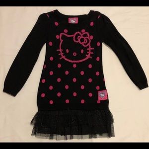 Hello Kitty Little Girls Ruffled Sweater Dress